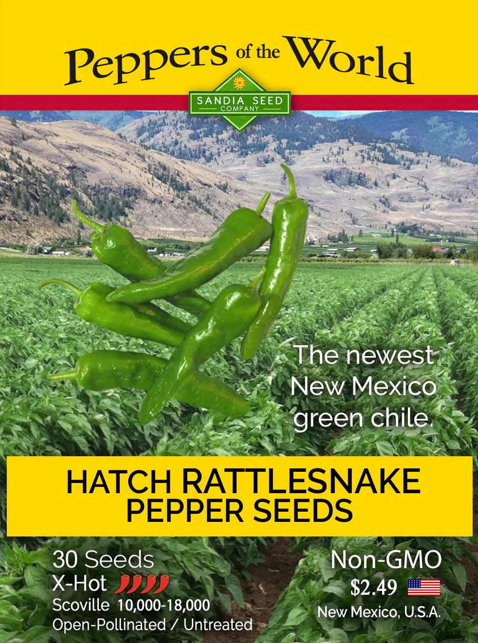 Hatch Green X Hot- Rattlesnake Pepper Seed