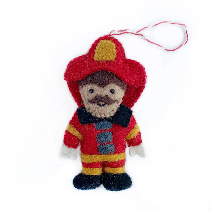 Fireman Ornament, Felt Wool