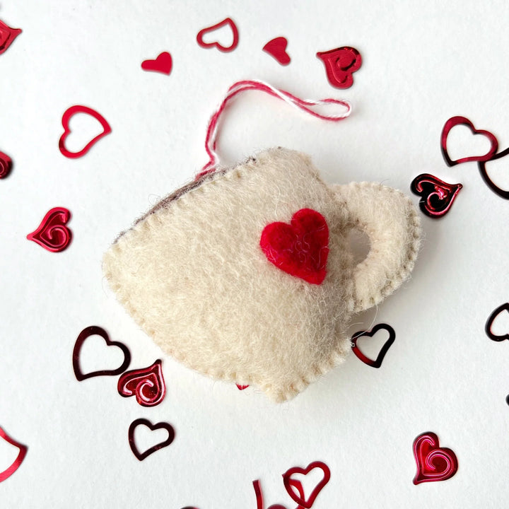 Latte Ornament, Felt Wool