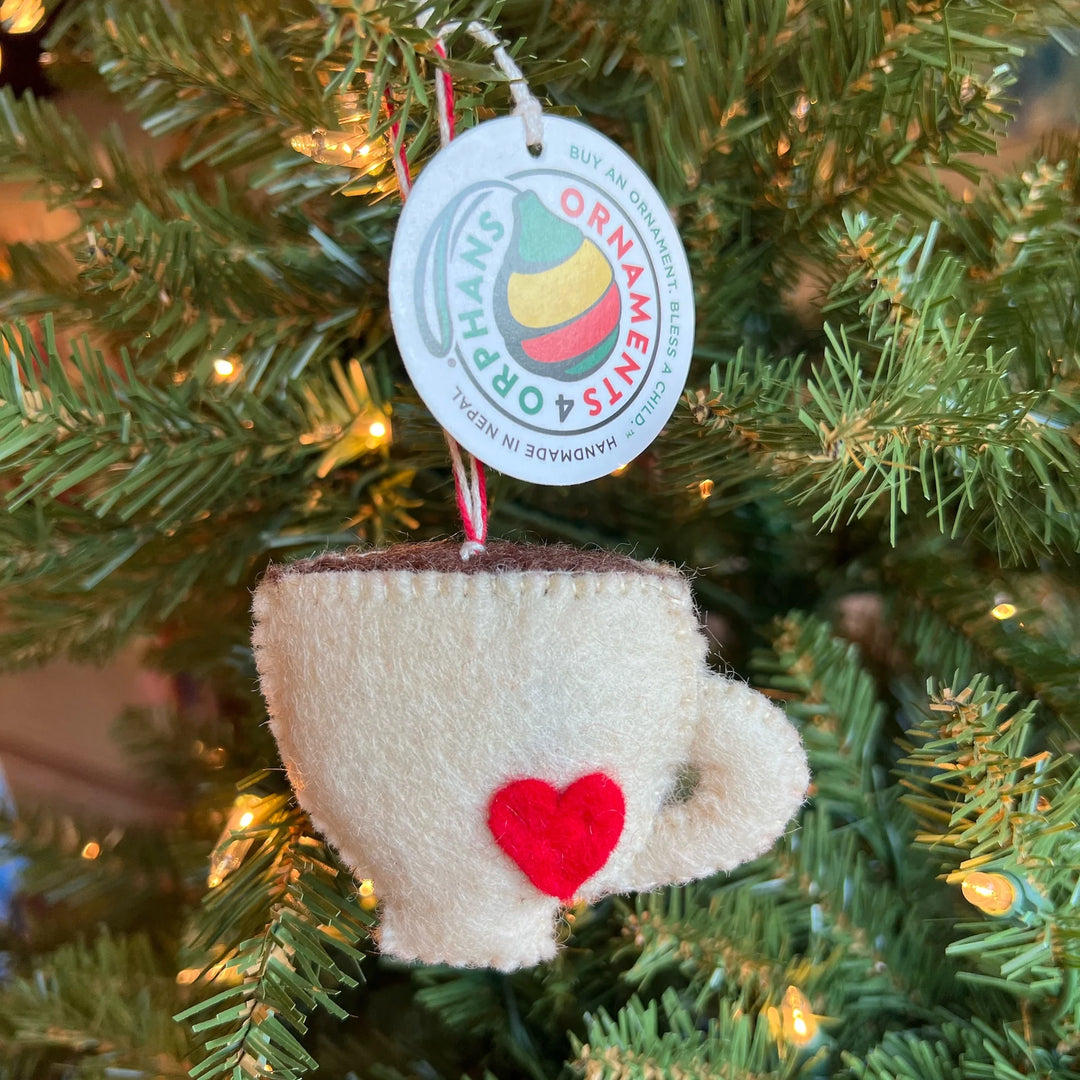 Latte Ornament, Felt Wool